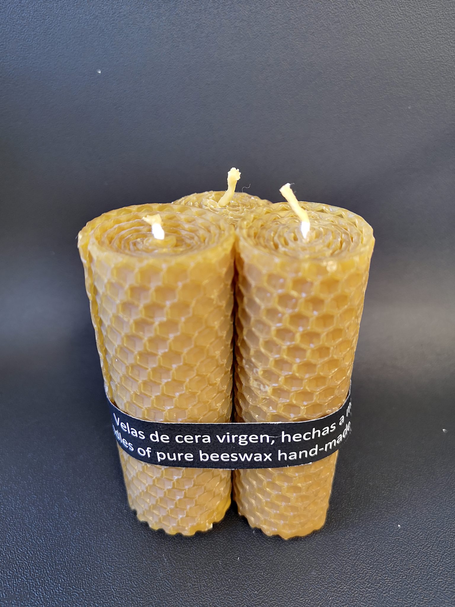 Vela de cera virgen - Pack de 3 velas